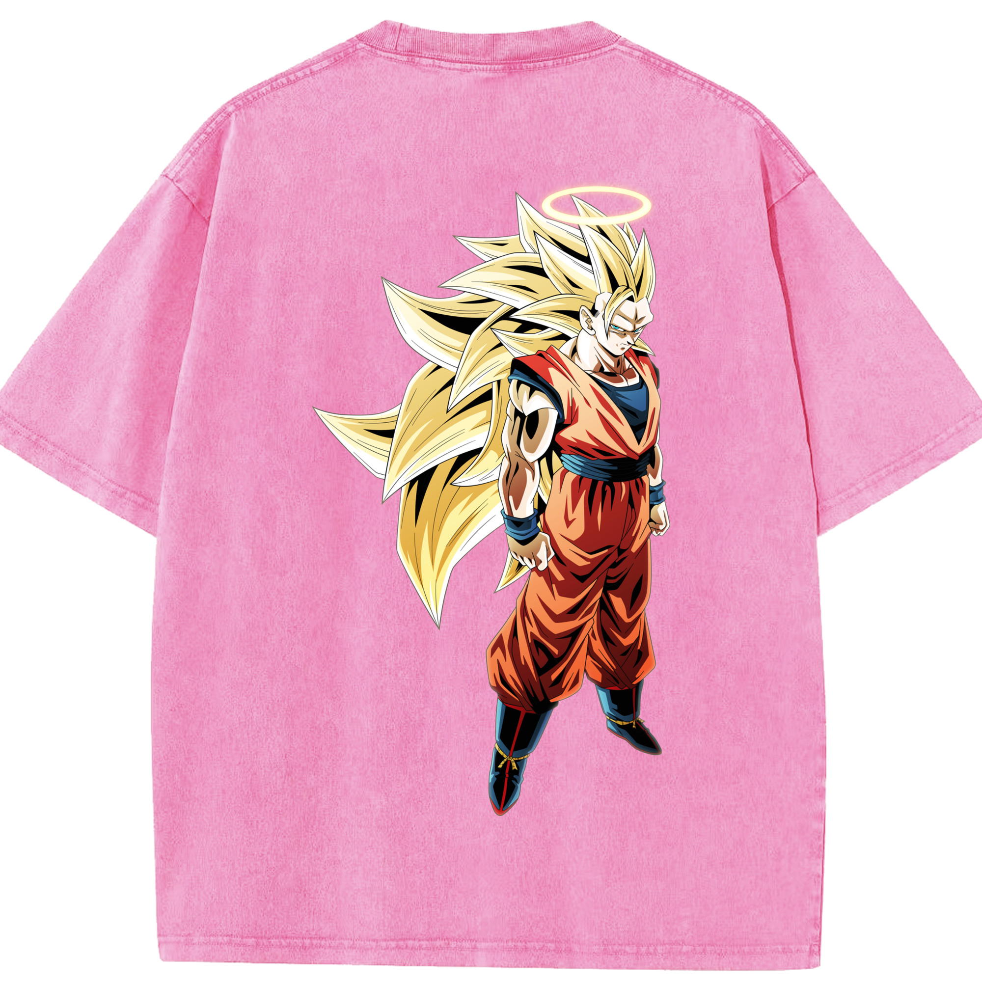 （画像用） ドラゴンボール 孫悟空（そん ごくう）Son Goku カカロット DRAGON BALL Kakarotto 綿100% ヴィンテージ風 半袖Tシャツ（背面プリント）
